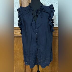 ‼️3 for $30 or purchase separately Tommy Hilfiger Women’s Eyelet Button-Down Top